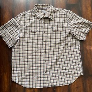 Carhartt Men's Rugged Flex Relaxed Fit Lightweight Plaid Shirt Short Sleeve